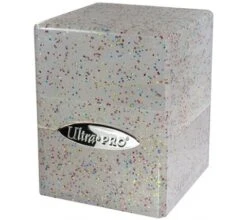 Ultra Pro Deckbox Satin Cube Clear With Rainbow Glitter