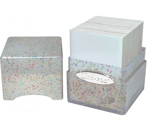 Ultra Pro Deckbox Satin Cube Clear With Rainbow Glitter 5 Ultra Pro Deckbox Satin Cube Clear With Rainbow Glitter - Image 3