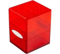 Ultra Pro Deckbox Satin Cube Red With Silver Glitter