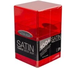 Ultra Pro - Glitter Satin Tower Deckbox: Red -Card Games Shop db up satin tower glitter red 2