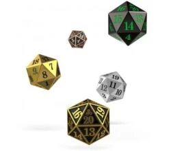Oakie Doakie Dice Set D20 Spindown Metal (5 Pieces)