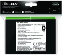 Ultra Pro Eclipse Gloss Deck Protectors Lime Green (100 Pieces) -Card Games Shop sl eclipse gloss lime green 2